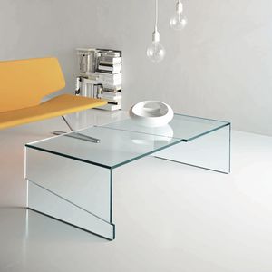 moderner Couchtisch / Glas / rechteckig / Innenraum