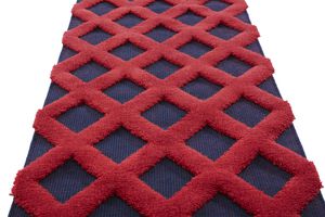 moderner Teppich / mit geometrischem Muster / Wolle / aus Jute