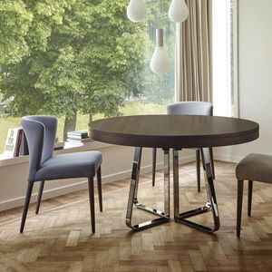 moderner Stuhl / Polster / Stoff / aus Buche