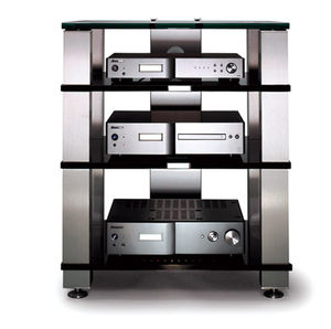 moderner Hi-Fi Schrank / Aluminium / Glas
