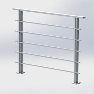 Aluminium-Geländer / mit Stangen / Außenbereich / für Balkon