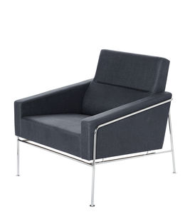 Sessel / Skandinavisches Design / Stoffbezug / Leder / Chromstahl
