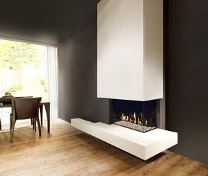 Gas-Kamin / modern / Geschlossene Feuerstelle / einbaufähig