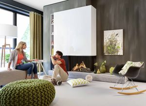 Gas-Kamin / modern / Geschlossene Feuerstelle / einbaufähig