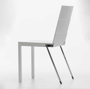 moderner Stuhl / Holz / Stahl / für öffentliche Einrichtungen