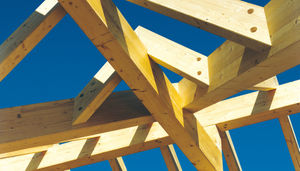 Holz-Dachstuhl / massiv / Objektmöbel