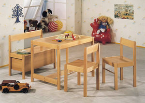 moderne Polsterbank / Holz / für Kinder (Jungen und Mächen) / mit Rückenlehne