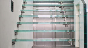 Float-Flachglas / für Stufen / rutschfest / transparent