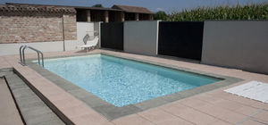 erdverlegtes Schwimmbecken / aus Stahl / Platten / für Außenbereich