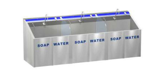 Wand-Waschbecken aus Edelstahl f&uuml;r Gewerbe 4103 Acorn