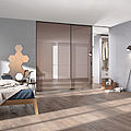 und schiebe-tor / aus Glas / aus Aluminium / für begehbaren Schrank - Delineo profilo metallizzato vulcnao cristallo specchio bron
