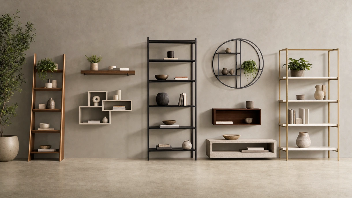 Minimalistisches schwarzes modernes Regal aus Metall, installiert in einer modernen Open-Plan-Bürobibliothek mit integrierter LED-Beleuchtung.