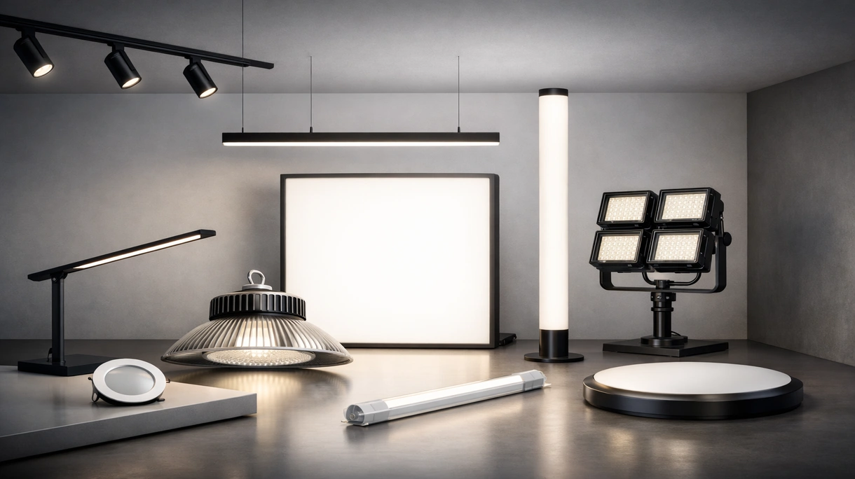 In eine moderne Großraumbürodecke installierte LED-Einbauleuchten, die eine gleichmäßige, blendfreie Arbeitsplatzbeleuchtung für Mitarbeiter bieten.