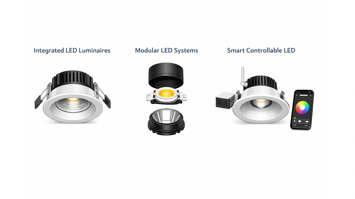 Nahaufnahme einer architektonischen LED-Leuchte, die Details der internen Kühlrippen und der Hochleistungsoptik zeigt.