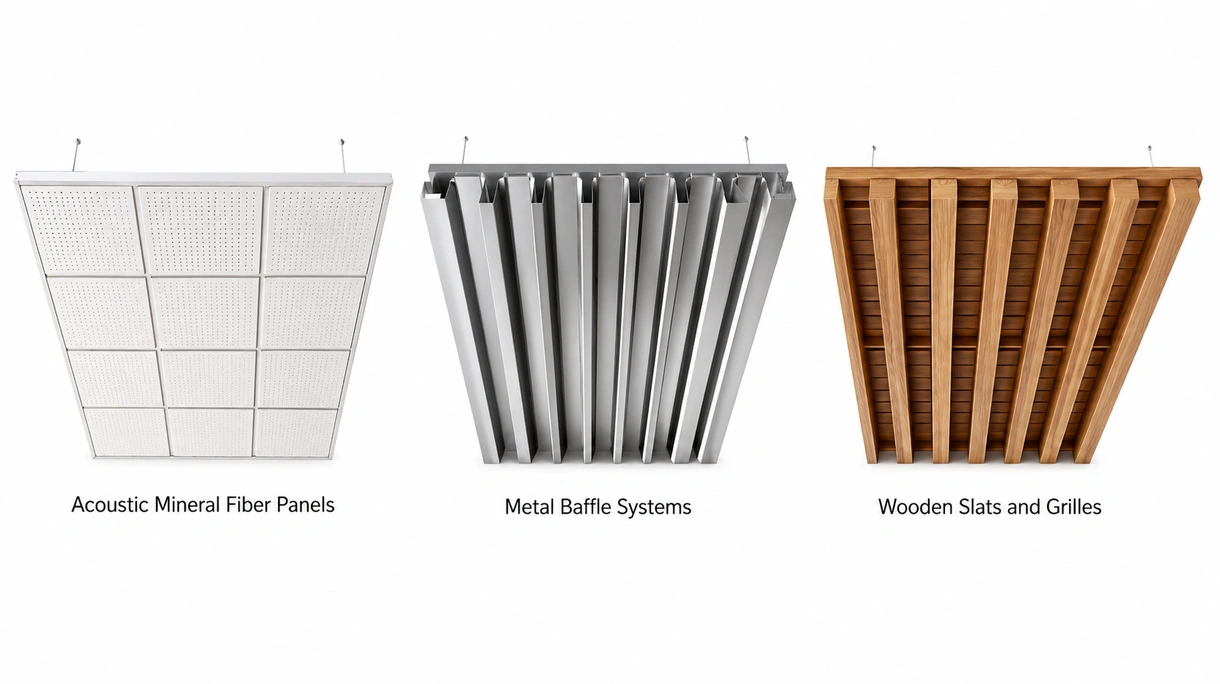 Technische Detailaufnahme einer mikroperforierten Metalldeckenplatte, die die präzise Kantenführung und das Akustikvlies auf der Rückseite zeigt.