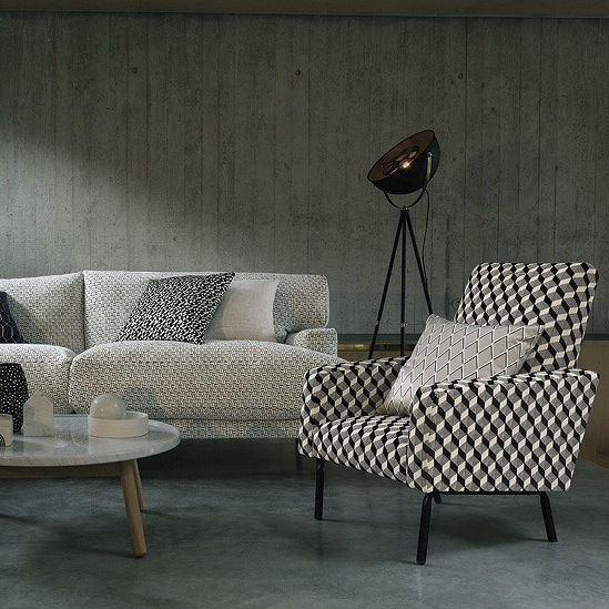 Möbelstoff - TANGRAM - Kirkby Design - mit geometrischem Muster
