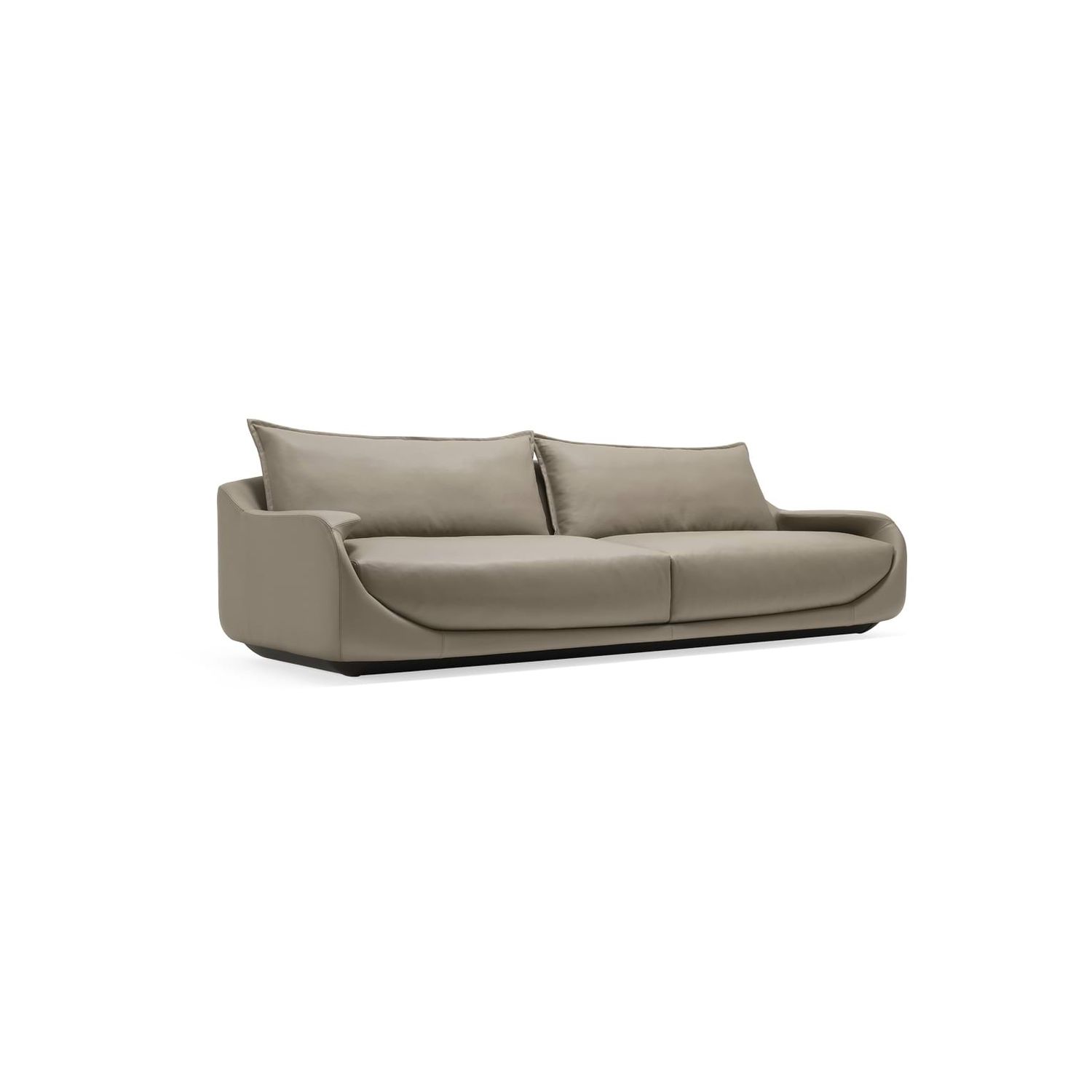 Modernes Sofa MARTINI braun / Stoff / Leder