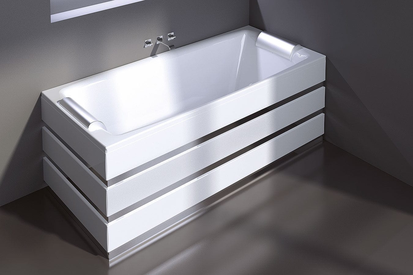 WassermassageBadewanne CRYSTAL LINE GRUPPO TREESSE Acryl / Stahl / weiß