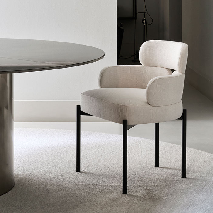 Moderner Stuhl - SYLVIE - MERIDIANI - für den Innenraum / Stoff / Leder