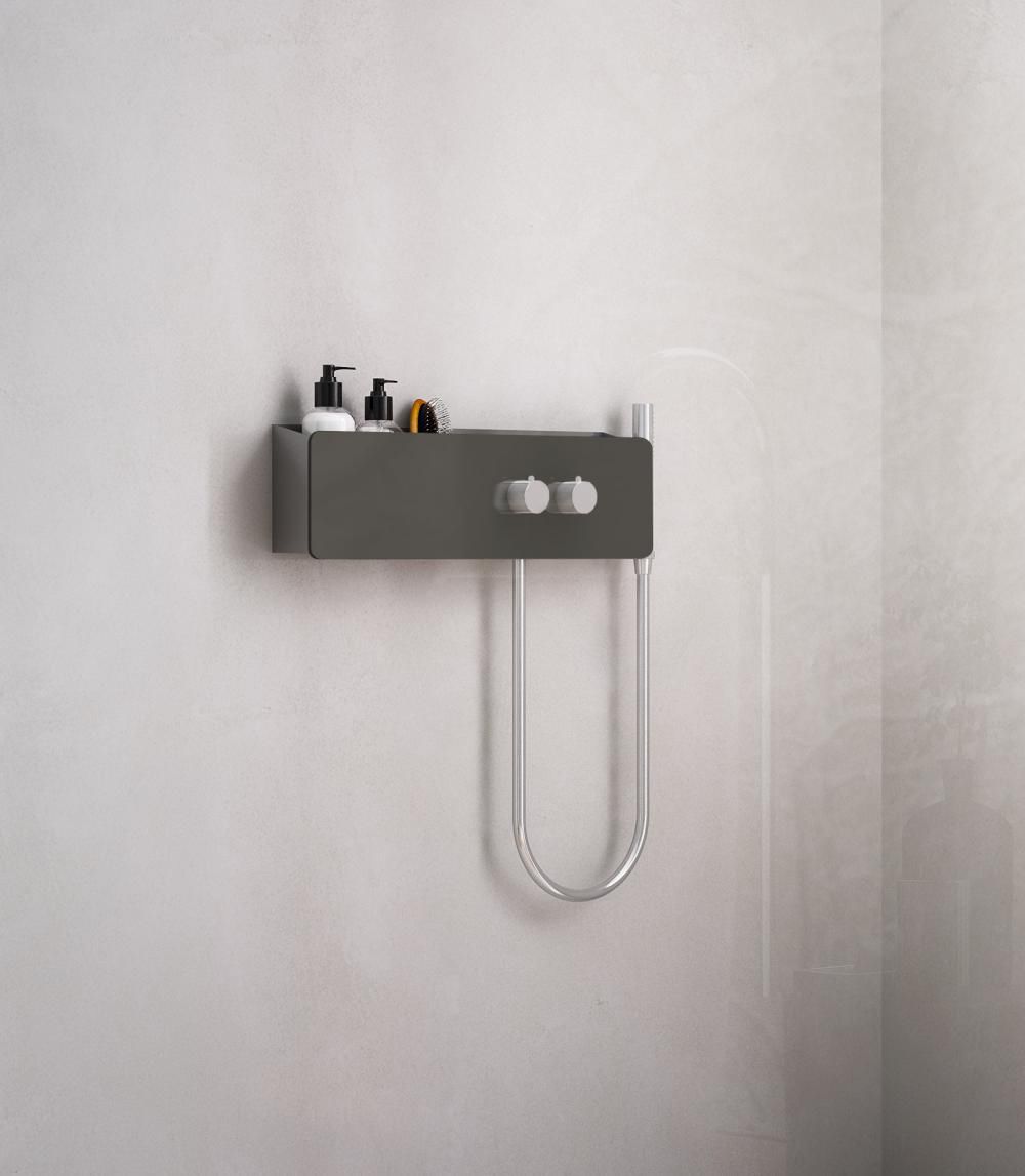 Wandmontiertes Regal / modern / Stahl / Glas - AZULEJO - GLASS 1989