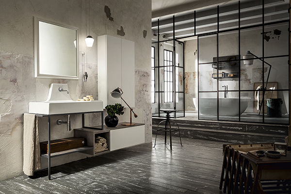 Moderner Badezimmer-Schrank - PLAY: 01 - Cerasa - Holz / Metall / mit