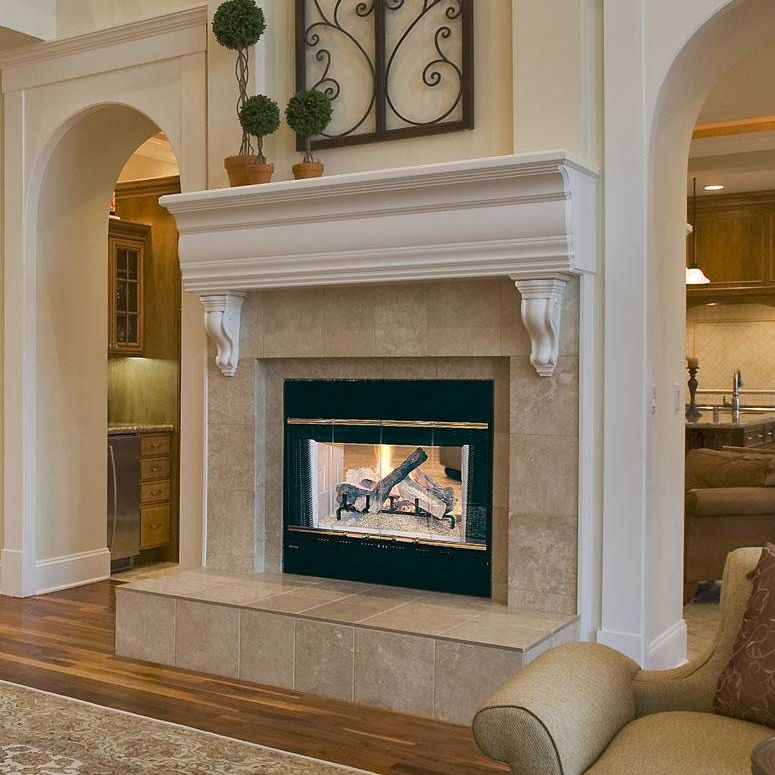 Holzkamin - HST SEE-THROUGH - HEAT & GLO® - traditionell / geschlossene