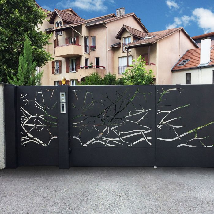 Einflügeliges Tor - BPLAN - Sektional / Aluminium / Stahl