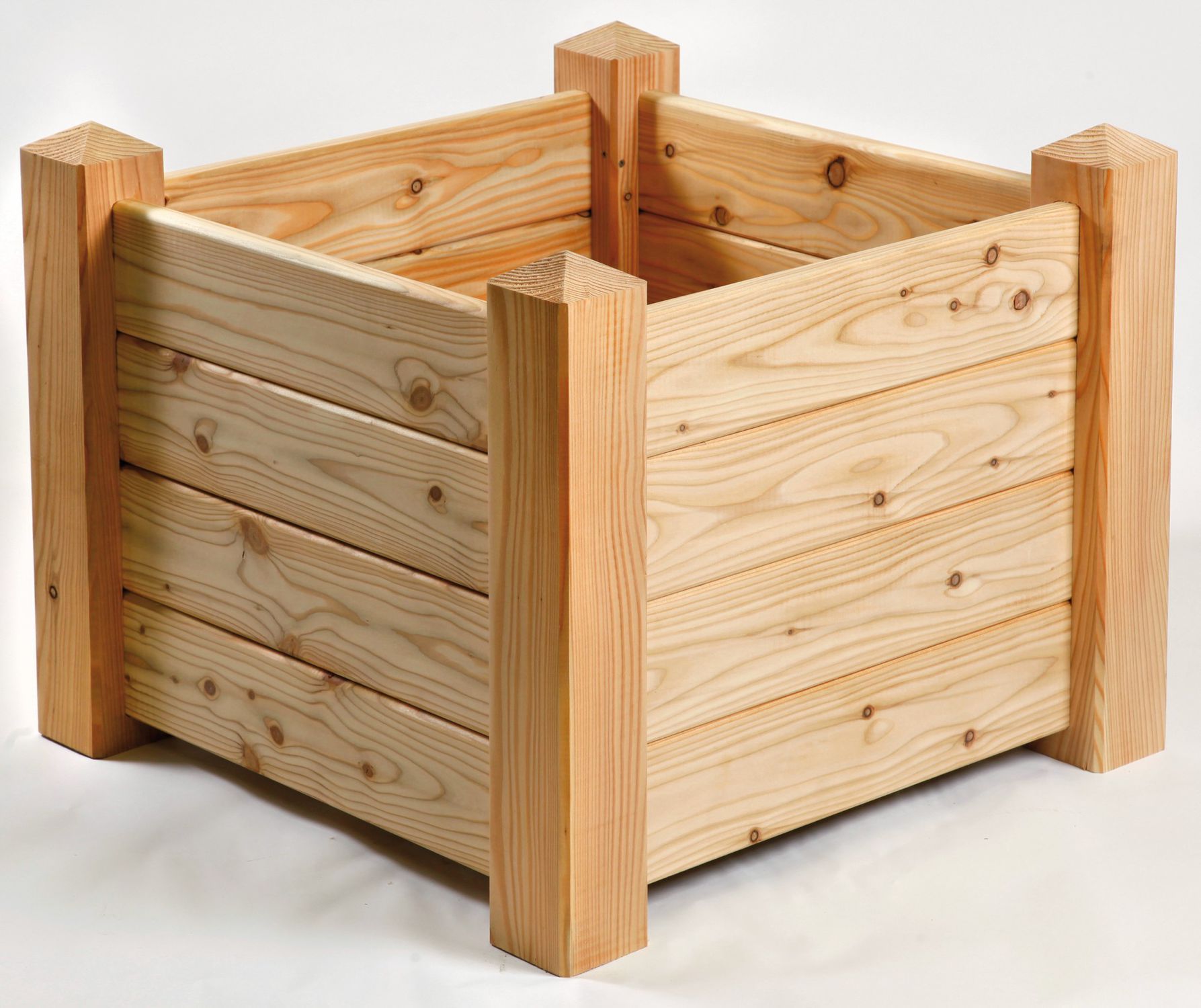 Pflanzkübel Aus Kunststoff Mit Rattan-Optik – Braun, Quadratisch