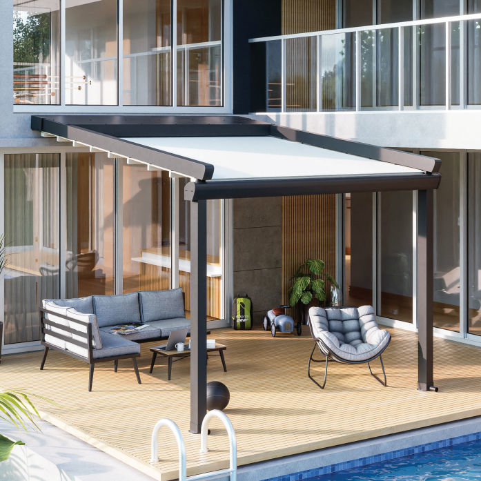 Selbsttragende Pergola ELEGANT PERGOLA AS Aluminium / Edelstahl
