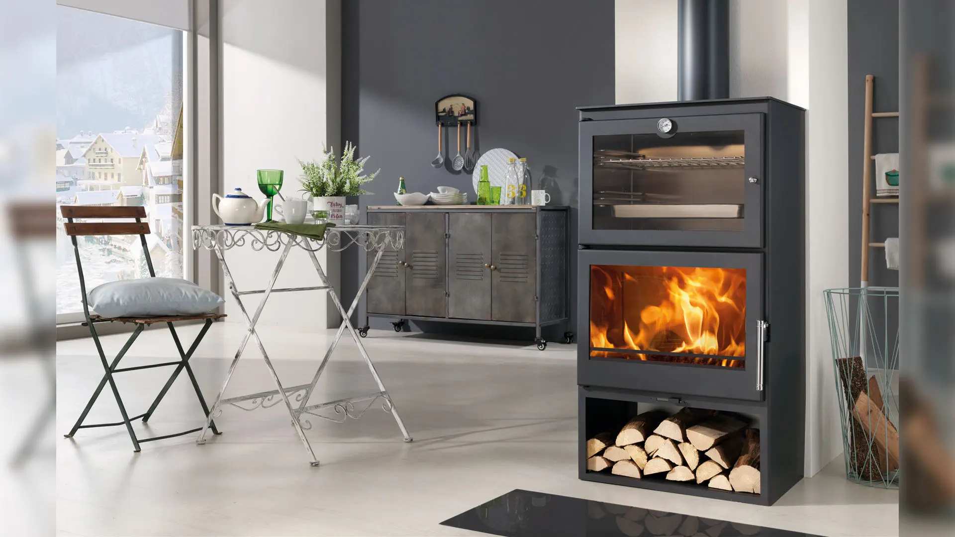 Holz-Kaminofen - GOURMET - Panadero - 5 kW...10 kW / freistehend / modern
