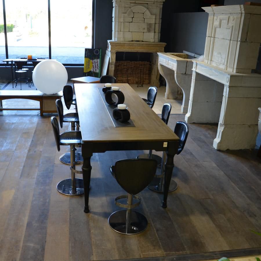 Moderner Tisch / Schiefer / Massivholz / rechteckig - bca materiaux anciens