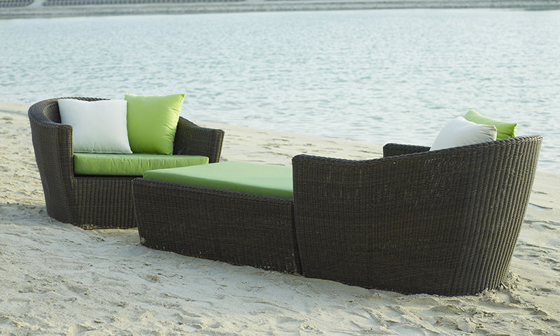 Moderne Ottomane KANO Rattan House aus Rattan / Garten / für