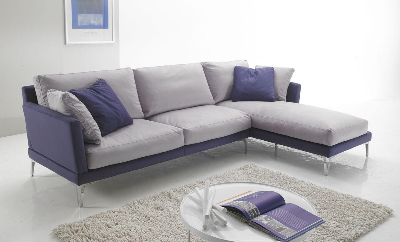 Modernes Sofa PLUME Very Sofa blau / Stoff / 3 Plätze
