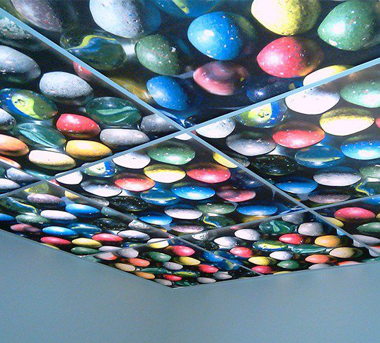 Akustikplatte für Decken / für abgehängte Decken / Stoff / Design