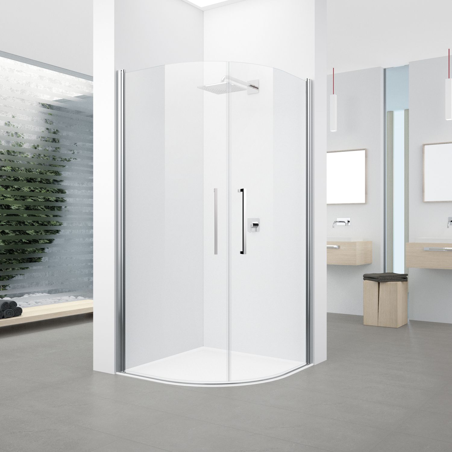 Glas-Duschkabine - DELIGHT - Usluga Glass - gebogen / mit Flügeltüren