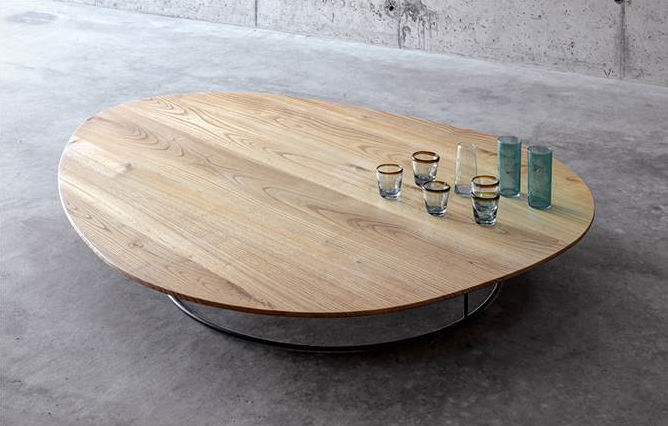 Moderner Couchtisch Soglio Fioroni Design Aus Nussbaum Aus Kastanie Oval