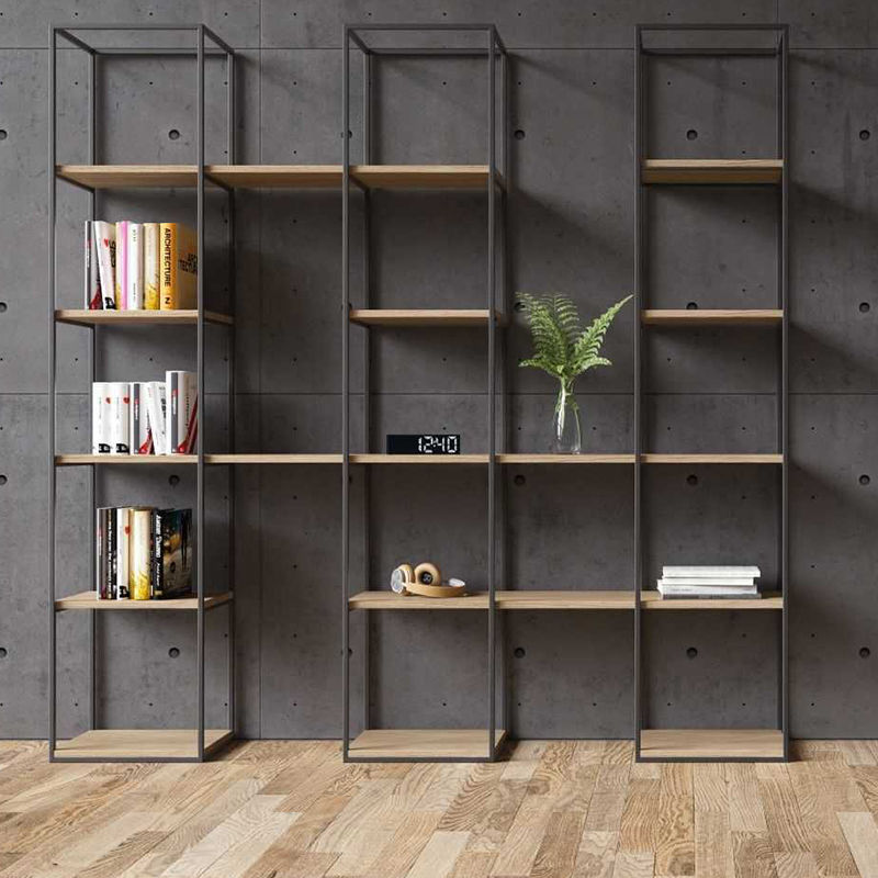 Modernes Regal - TRIPLE - take me HOME. - aus Eiche / Stahl / für Büro