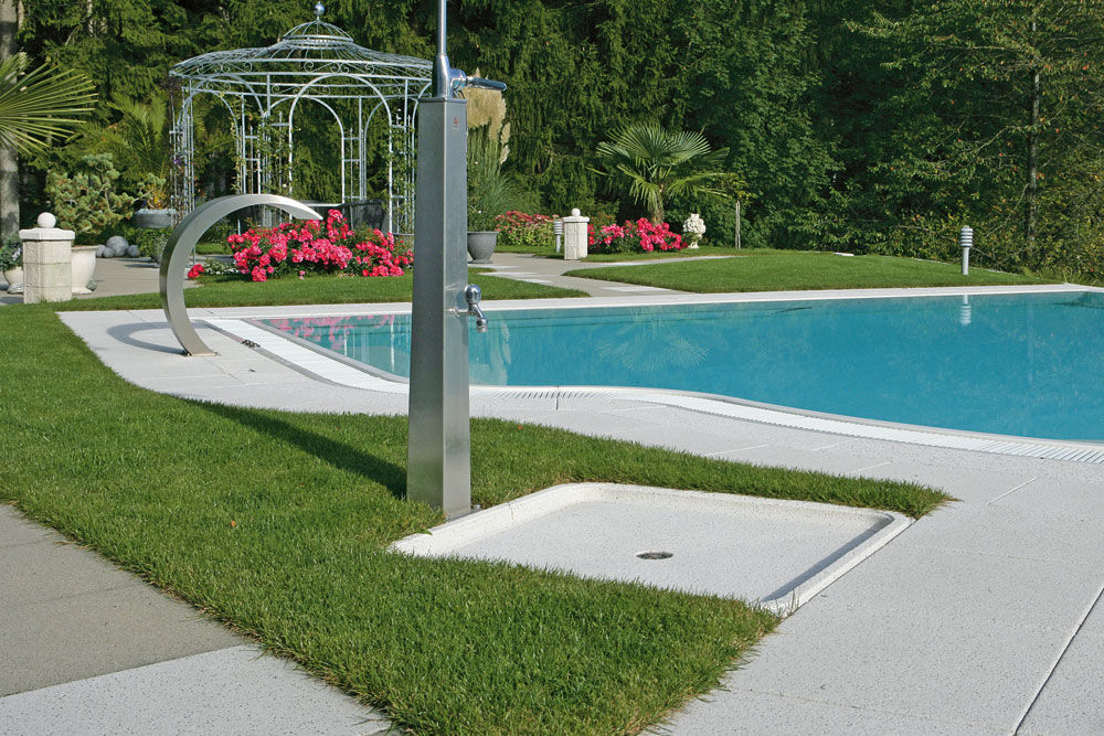 Rechteckige Duschtasse UHL Beton / Garten