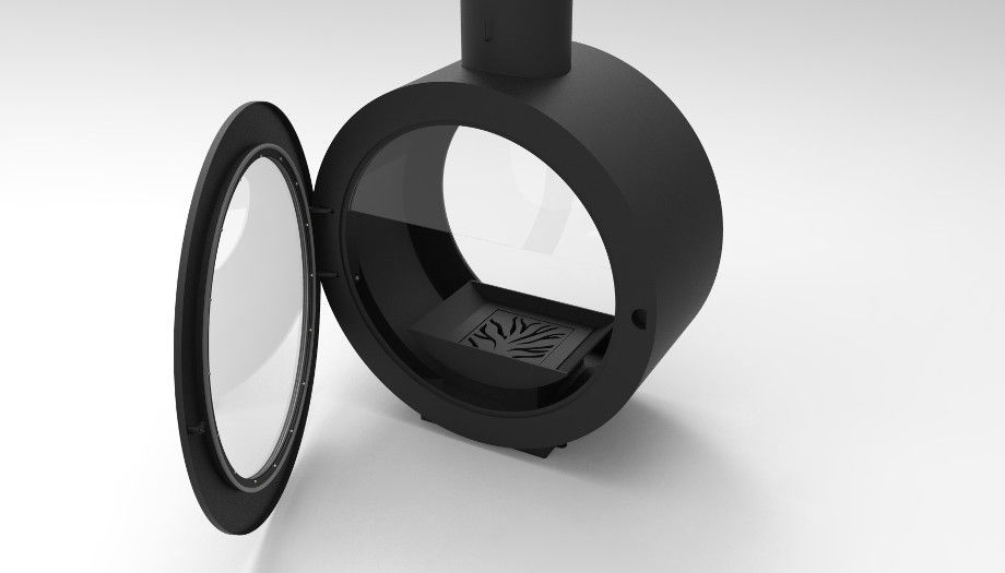 Gaskamin - O'MIN - CL Design - modern / geschlossene Feuerstelle / Zentral