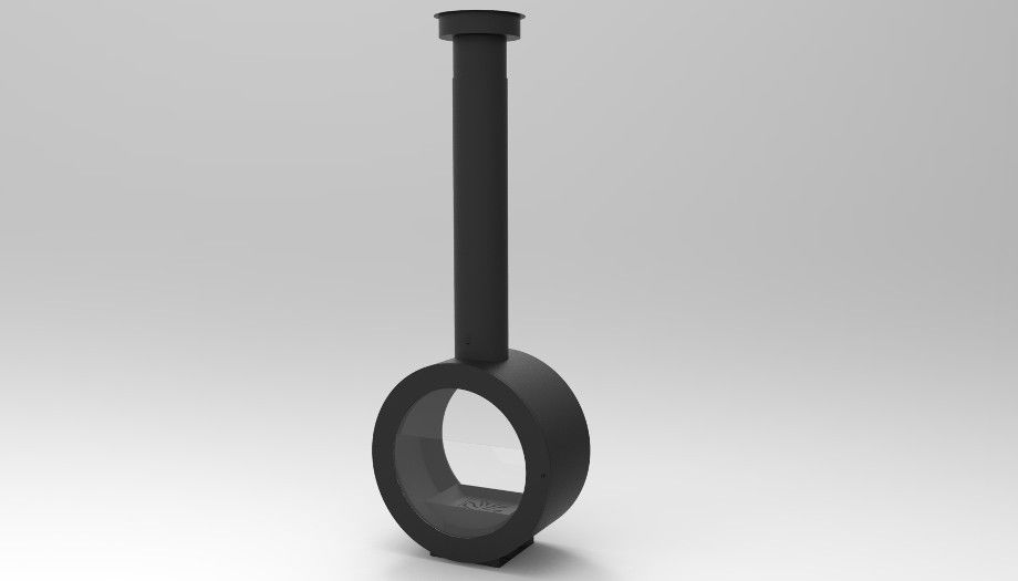 Gaskamin - O'MIN - CL Design - modern / geschlossene Feuerstelle / Zentral