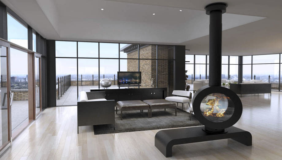 Gaskamin - O’800 - CL Design - modern / geschlossene Feuerstelle