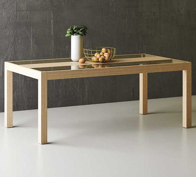 Moderner Tisch - SNOW - imperial-line - aus Eiche / mit Fußgestell aus