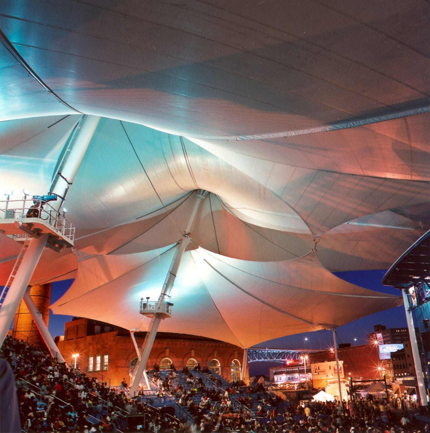 MembranArchitektur / PVC NAUTICA PAVILION FabriTec Structures für Seiltragwerk / für