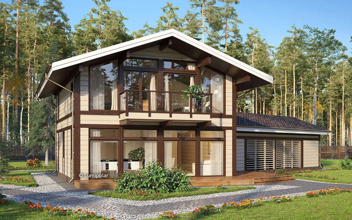 Modellhaus - BERILL 174 - Lumi Polar - modern / Brettschichtholz / Öko