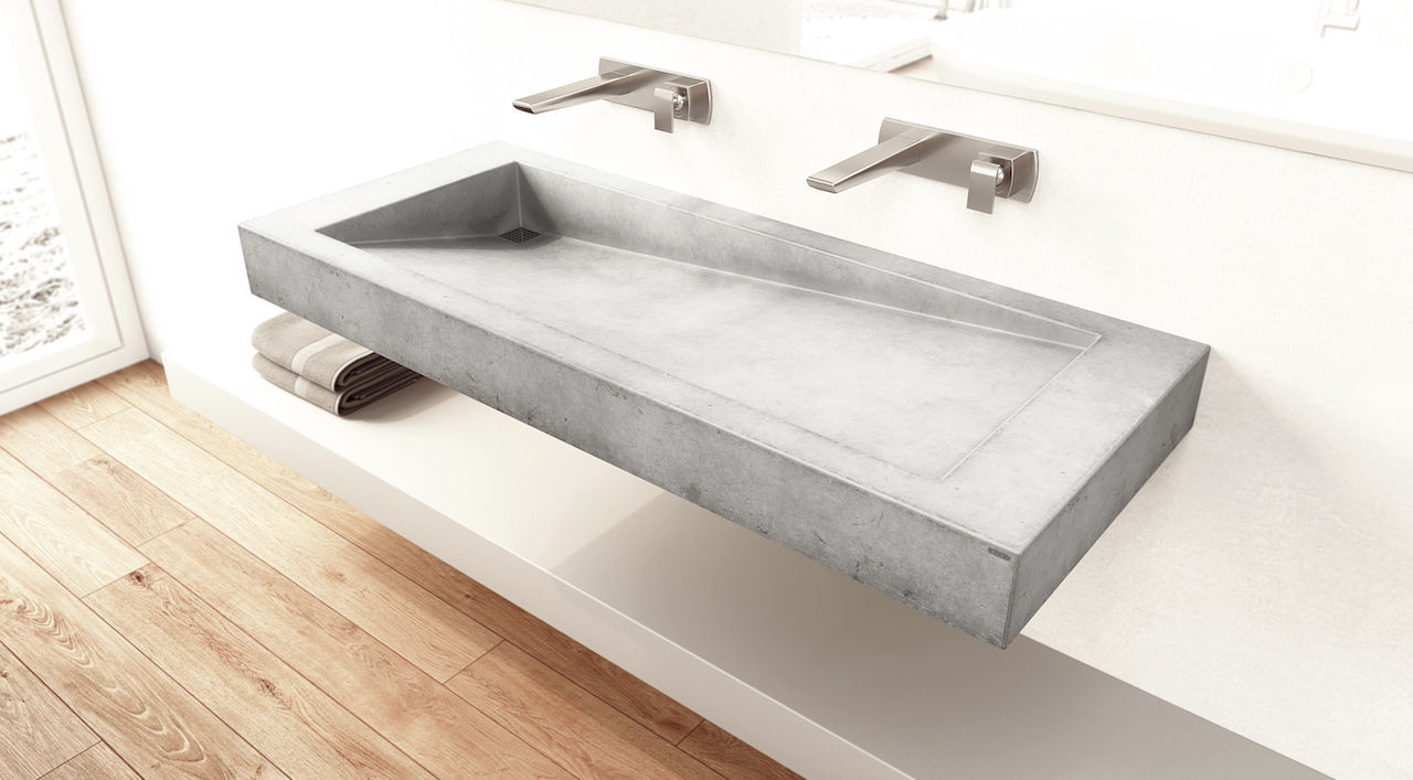 Doppeltes Waschbecken - SLANT 03 DOUBLE - Gravelli - Wand / rechteckig