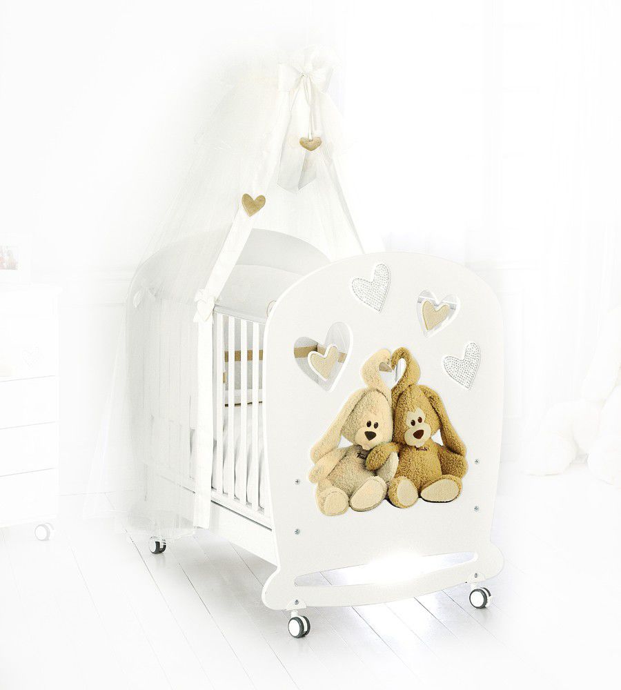 Modernes Babybett - CREMINO LUX - Baby Expert - mit Rollen / Holz