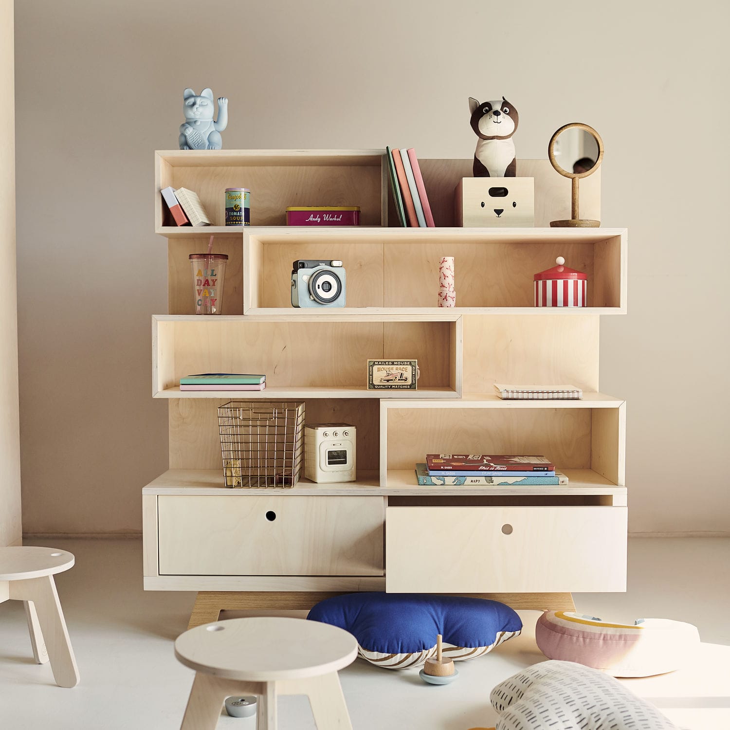 Moderne Bibliothek - PEEKABOO - KUTIKAI - aus Sperrholz / aus Birke