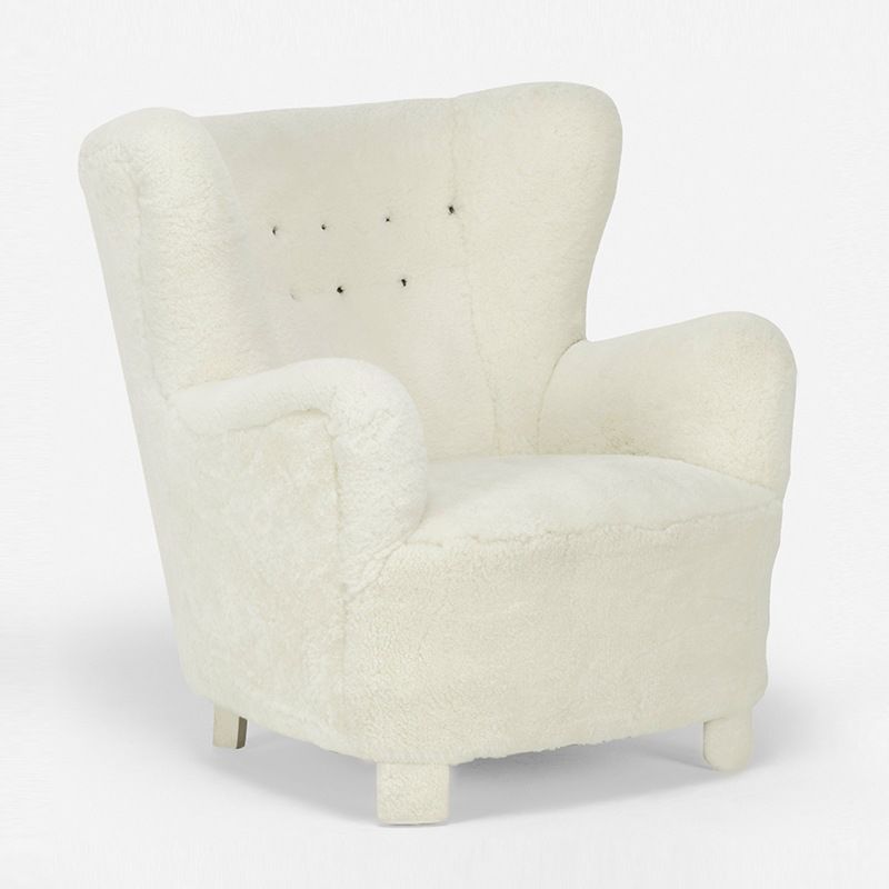 Moderner Sessel - PUFY - MAPSWONDERS - Stoff / weiß / mit Armlehnen