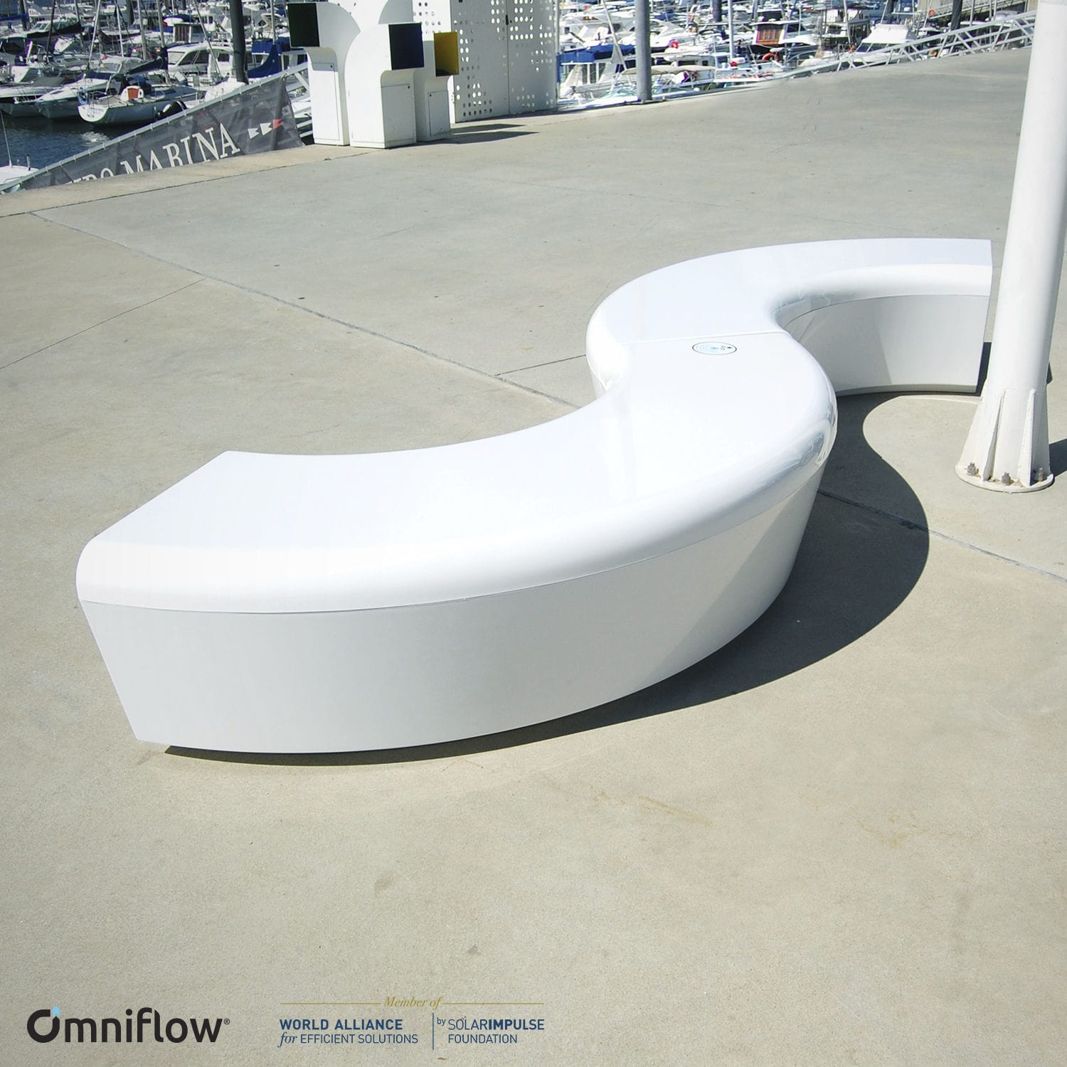 Parkbank - OMNIBENCH - OMNIFLOW - minimalistisch / Glasfaser / aus Harz