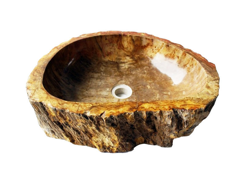 Aufsatzwaschbecken - D - Vasque import - oval / versteinertes Holz